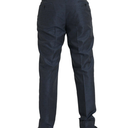 Dolce & Gabbana Blue Wool Men Skinny Dress Pants