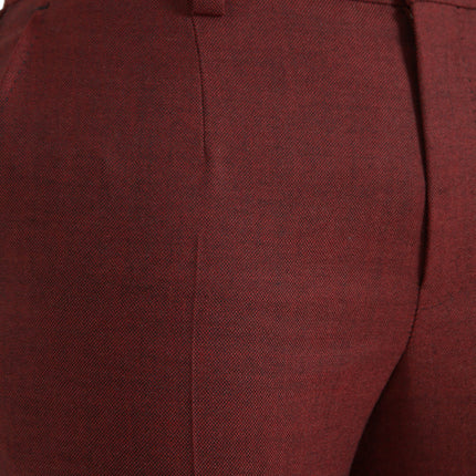 Dolce & Gabbana Maroon Wool Men Skinny Dress Pants