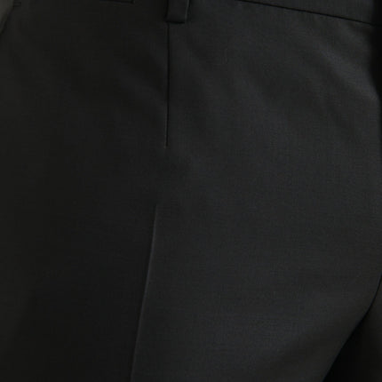Dolce & Gabbana Black Wool Silk Skinny Dress Pants