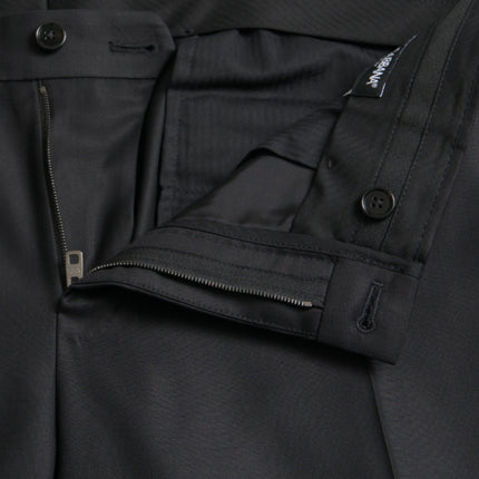 Dolce & Gabbana Black Wool Silk Skinny Dress Pants