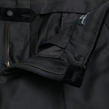 Dolce & Gabbana Black Silk Men Skinny Dress Pants