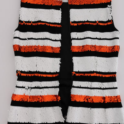 Dolce & Gabbana Multicolored Striped Sequined Stretch Dress