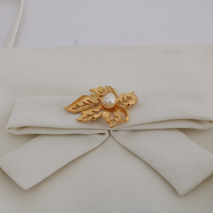 Dolce & Gabbana White Wool Stretch Brooch Shift Dress