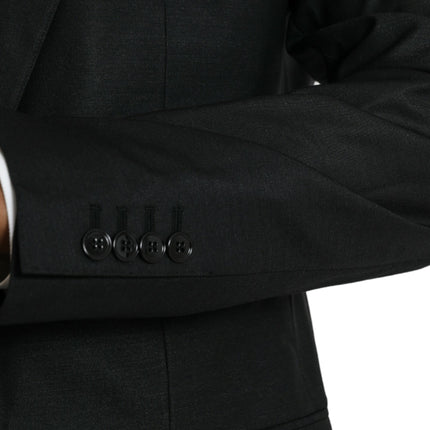 Dolce & Gabbana Black Wool Notch SingleBreasted Coat Blazer