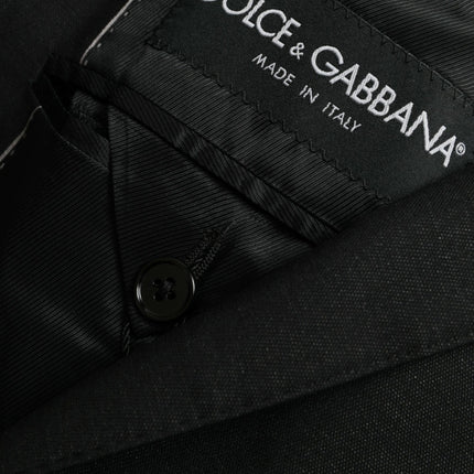 Dolce & Gabbana Black Wool Notch SingleBreasted Coat Blazer