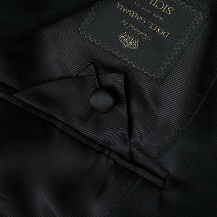 Dolce & Gabbana Black SICILIA Single Breasted Coat Blazer