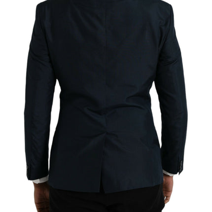 Dolce & Gabbana Blue GOLD Notch Single Breasted Coat Blazer