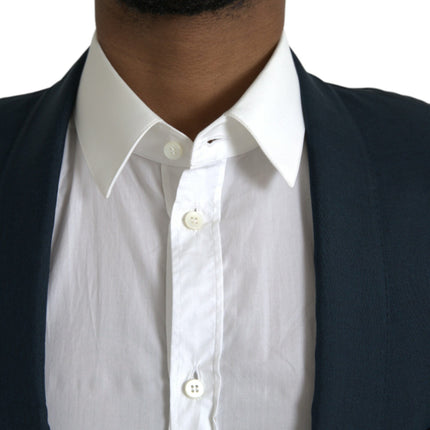 Dolce & Gabbana Blue GOLD Notch Single Breasted Coat Blazer