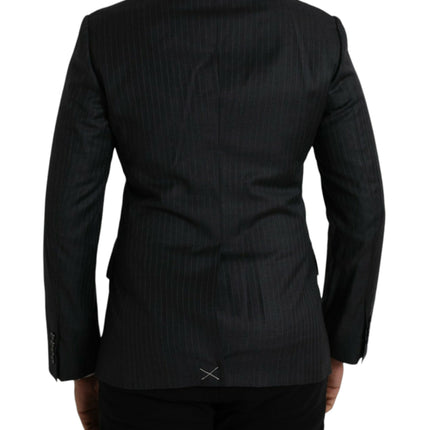 Dolce & Gabbana Black Stripe MARTINI Single Breasted Coat Blazer