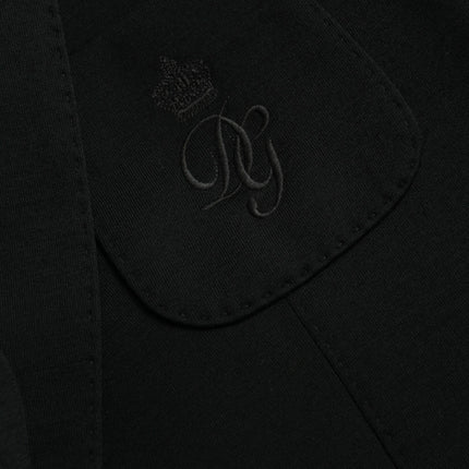Dolce & Gabbana Black Wool Notch Single Breasted Coat Blazer