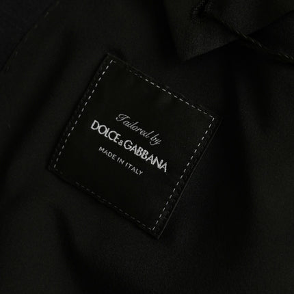 Dolce & Gabbana Black Wool Notch Single Breasted Coat Blazer