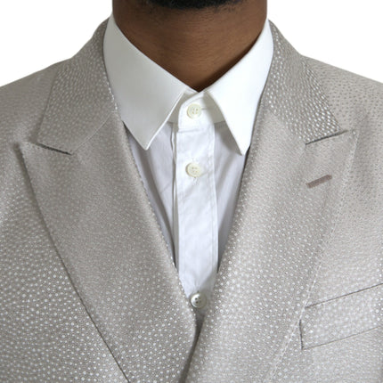 Dolce & Gabbana Off White MARTINI Double Breasted Coat Blazer