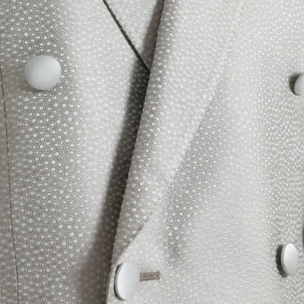 Dolce & Gabbana Off White MARTINI Double Breasted Coat Blazer
