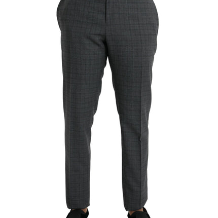 Dolce & Gabbana Gray Plaid Wool MARTINI Formal 2 Piece Suit