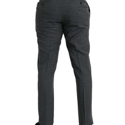Dolce & Gabbana Gray Plaid Wool MARTINI Formal 2 Piece Suit