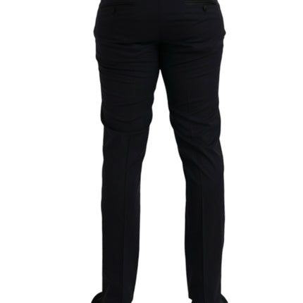 Dolce & Gabbana Dark Blue Wool Slim Fit Formal Pants