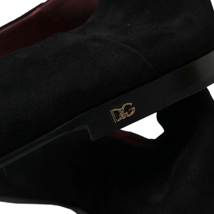Dolce & Gabbana Black Suede Loafers Formal Dress Slip On Shoes