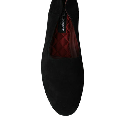 Dolce & Gabbana Black Suede Loafers Formal Dress Slip On Shoes