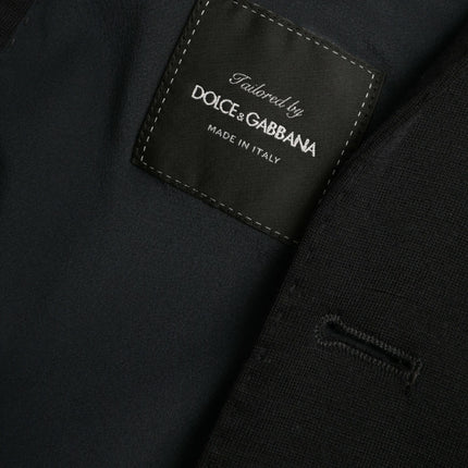 Dolce & Gabbana Black Wool Single Breasted Coat Blazer