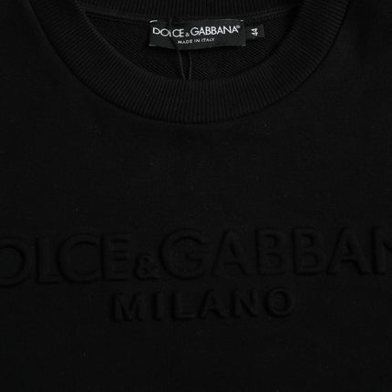 Dolce & Gabbana Black Cotton Long Sleeves Sweatshirt Sweater