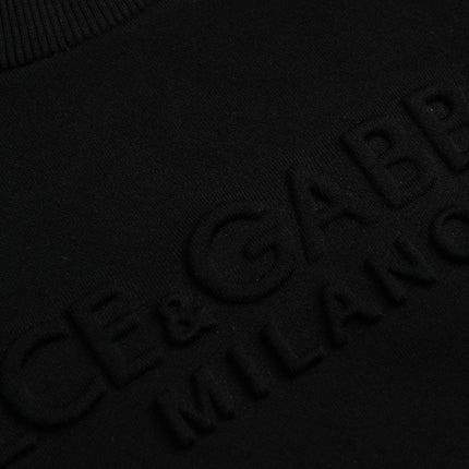 Dolce & Gabbana Black Cotton Long Sleeves Sweatshirt Sweater