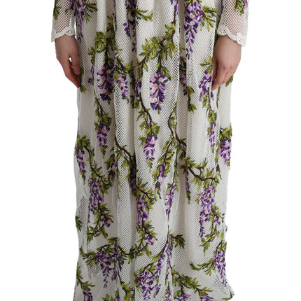 Dolce & Gabbana White Floral Embroidered Maxi Dress