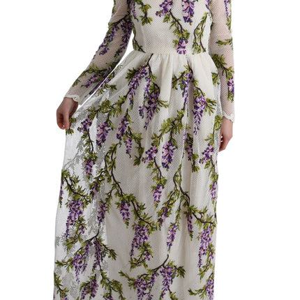 Dolce & Gabbana White Floral Embroidered Maxi Dress