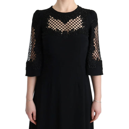 Dolce & Gabbana Black Stretch Shift Long Maxi Dress