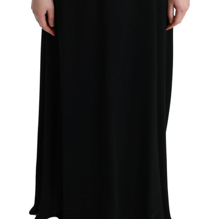 Dolce & Gabbana Black Stretch Shift Long Maxi Dress