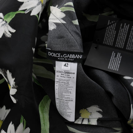 Dolce & Gabbana Multicolor Silk Sunflower Print Long Maxi Dress
