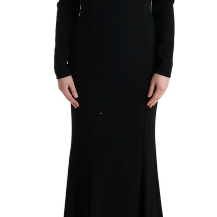 Dolce & Gabbana Black Stretch Long Gown Sheath Dress