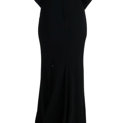 Dolce & Gabbana Black Stretch Long Gown Sheath Dress