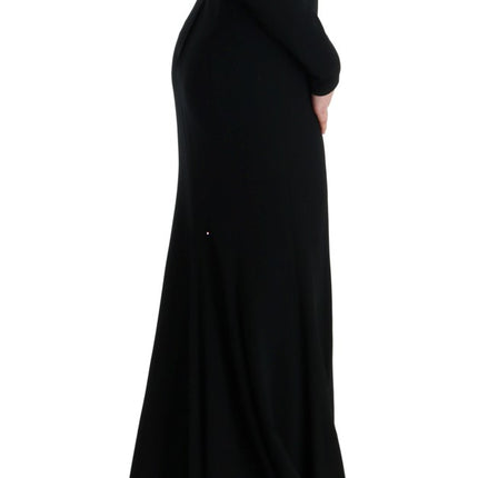 Dolce & Gabbana Black Stretch Long Gown Sheath Dress