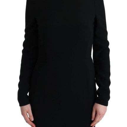 Dolce & Gabbana Black Stretch Long Gown Sheath Dress