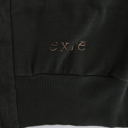 Exte Gray Top Hooded Cotton Zipper Sweater