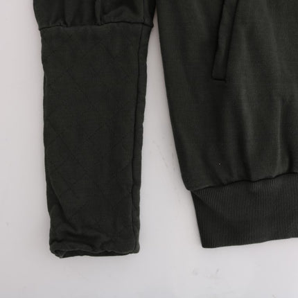 Exte Gray Top Hooded Cotton Zipper Sweater