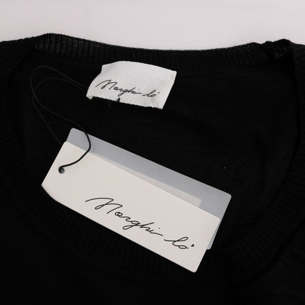 MARGHI LO' Black 100% Lana Wool Top Blouse T-shirt