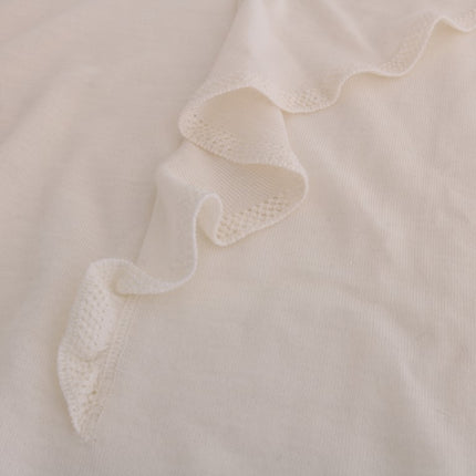 MARGHI LO' White 100% Lana Wool Top Blouse T-shirt