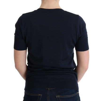 MARGHI LO' Blue 100% Lana Wool Blouse Top