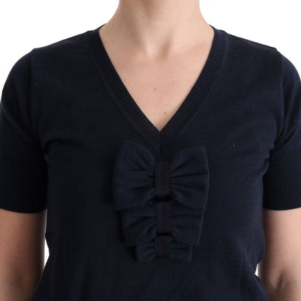 MARGHI LO' Blue 100% Lana Wool Blouse Top