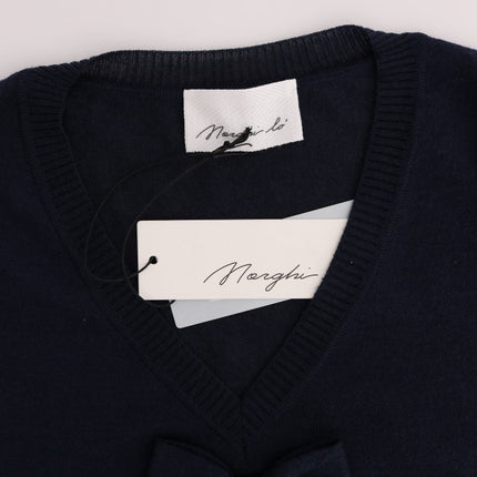 MARGHI LO' Blue 100% Lana Wool Blouse Top