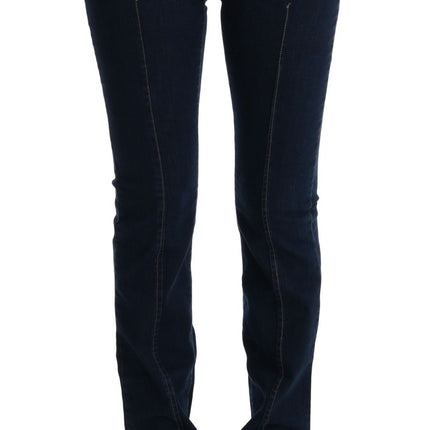 Costume National Blue Cotton Bootcut Flared Jeans