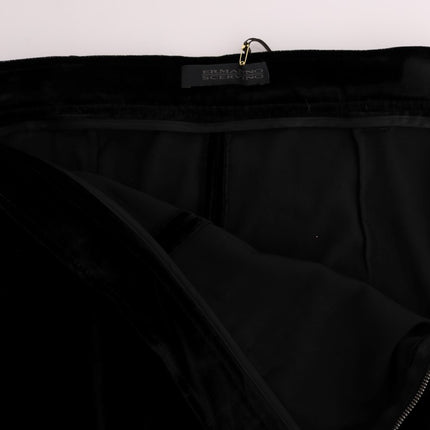 Ermanno Scervino Black Velvet Slim Fit Pants