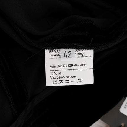 Ermanno Scervino Black Velvet Slim Fit Pants
