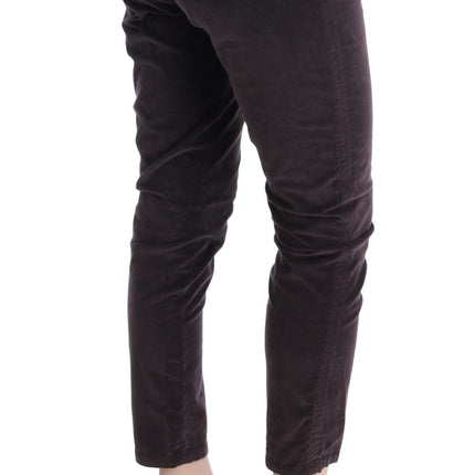 Ermanno Scervino Brown Cotton Cropped Casual Pants