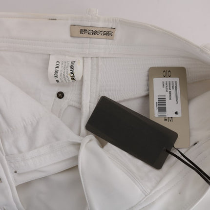 Ermanno Scervino White Cotton Slim Fit Casual Pants