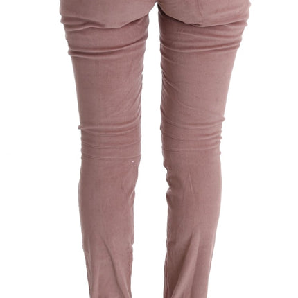 Ermanno Scervino Pink Velvet Cropped Casual Pants