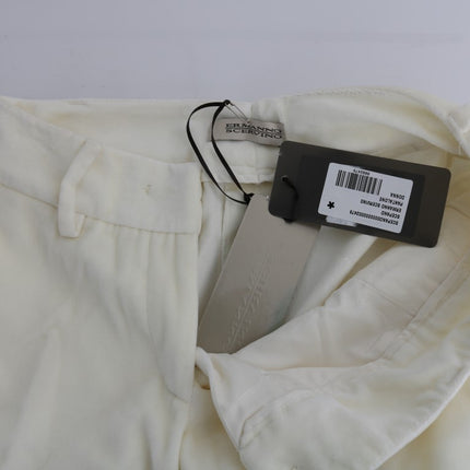 Ermanno Scervino White Cotton Regular Fit Casual Pants