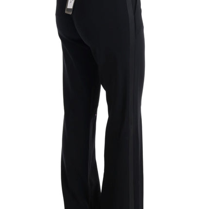 Ermanno Scervino Black Viscose Flare Bootcut Pants