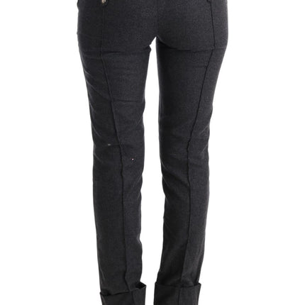 Ermanno Scervino Gray Virgin Wool Skinny Casual Pants